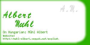 albert muhl business card