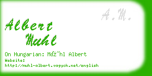 albert muhl business card